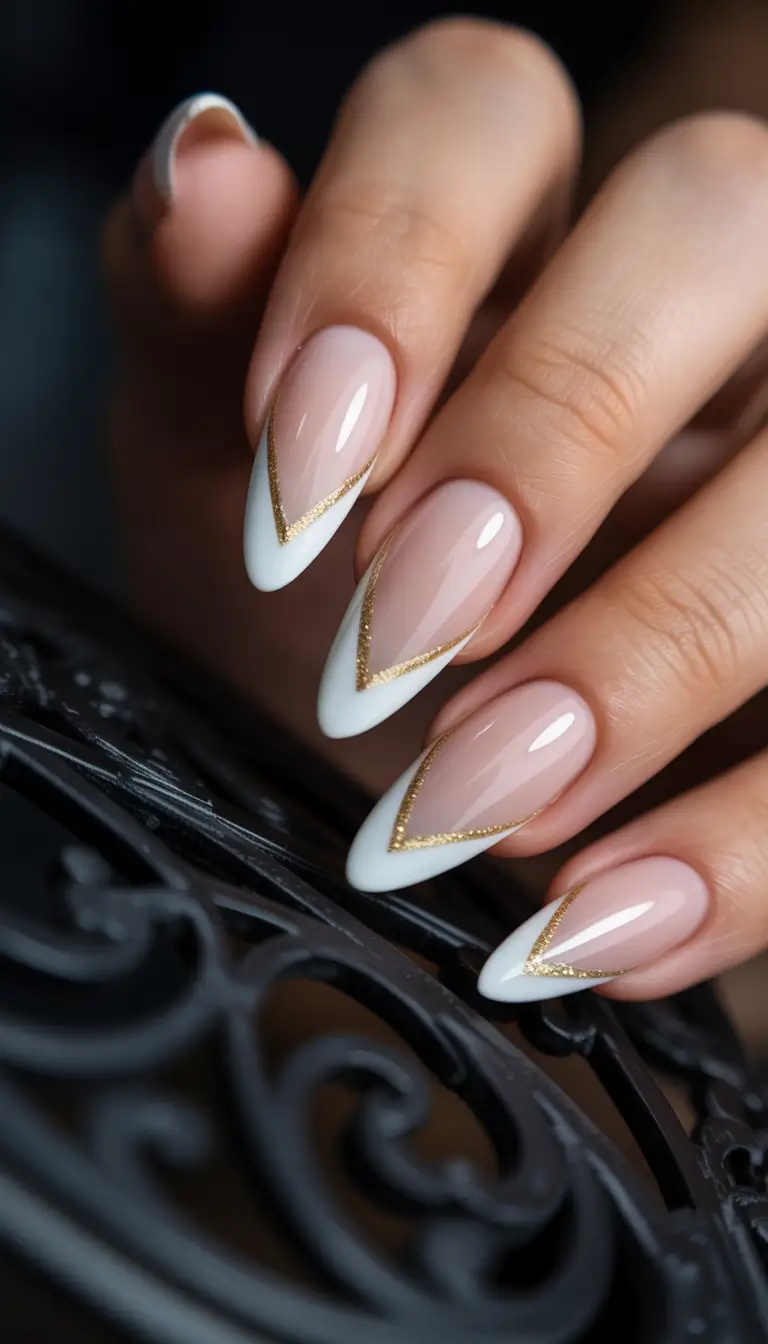 Best French Nails Design Winter 2025–2026 Golden Arrow French