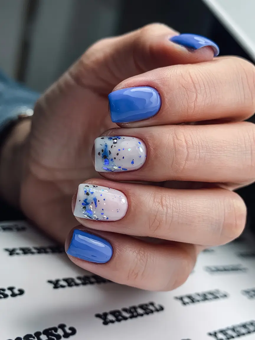 Blue Winter Nails 2025–2026 Blueberry Whisper Spark