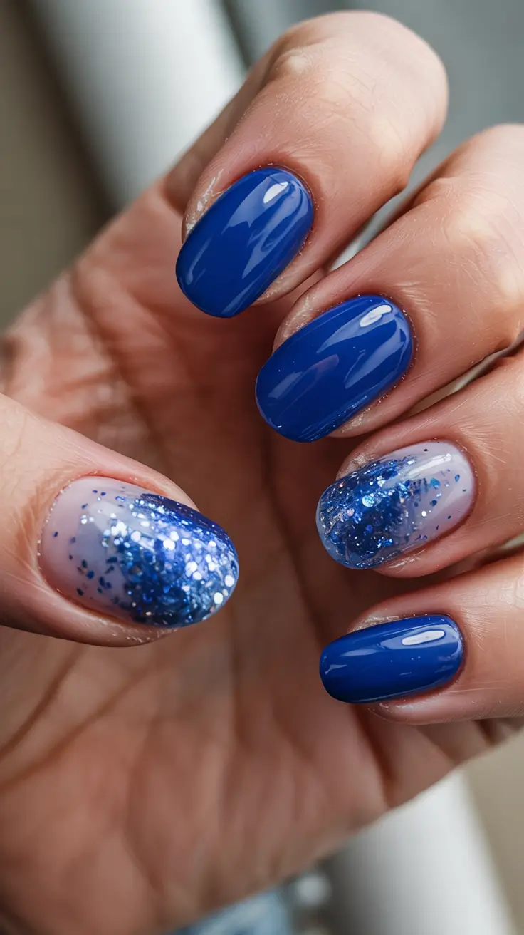 Blue Winter Nails 2025–2026 Royal Blue Flurry