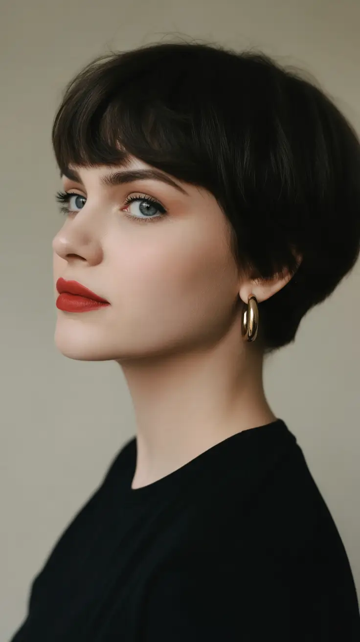 Chic Pixie Haircuts Winter 2025–2026 Inspiration Chic Cocoa Brown Crop