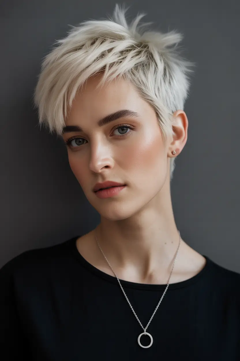 Chic Pixie Haircuts Winter 2025–2026 Inspiration Icy Textured Pixie Cut