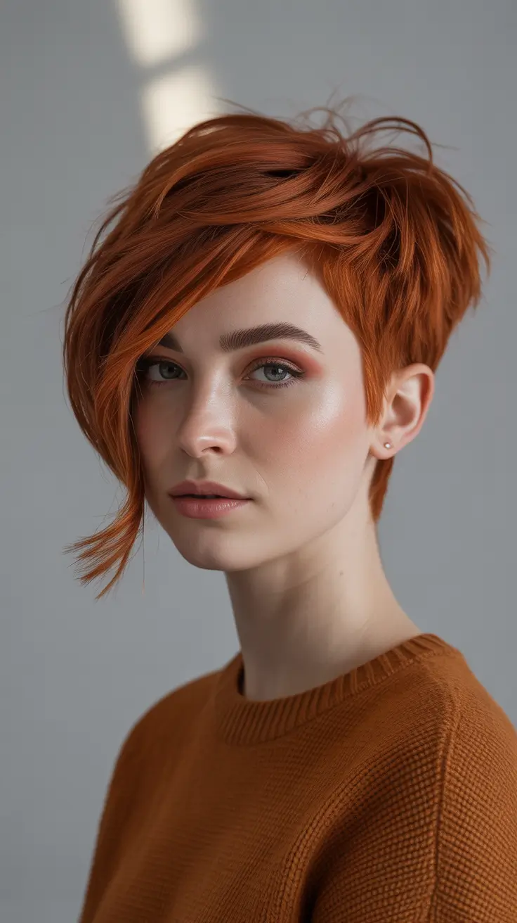 Chic Pixie Haircuts Winter 2025–2026 Inspiration Copper Flame Pixie