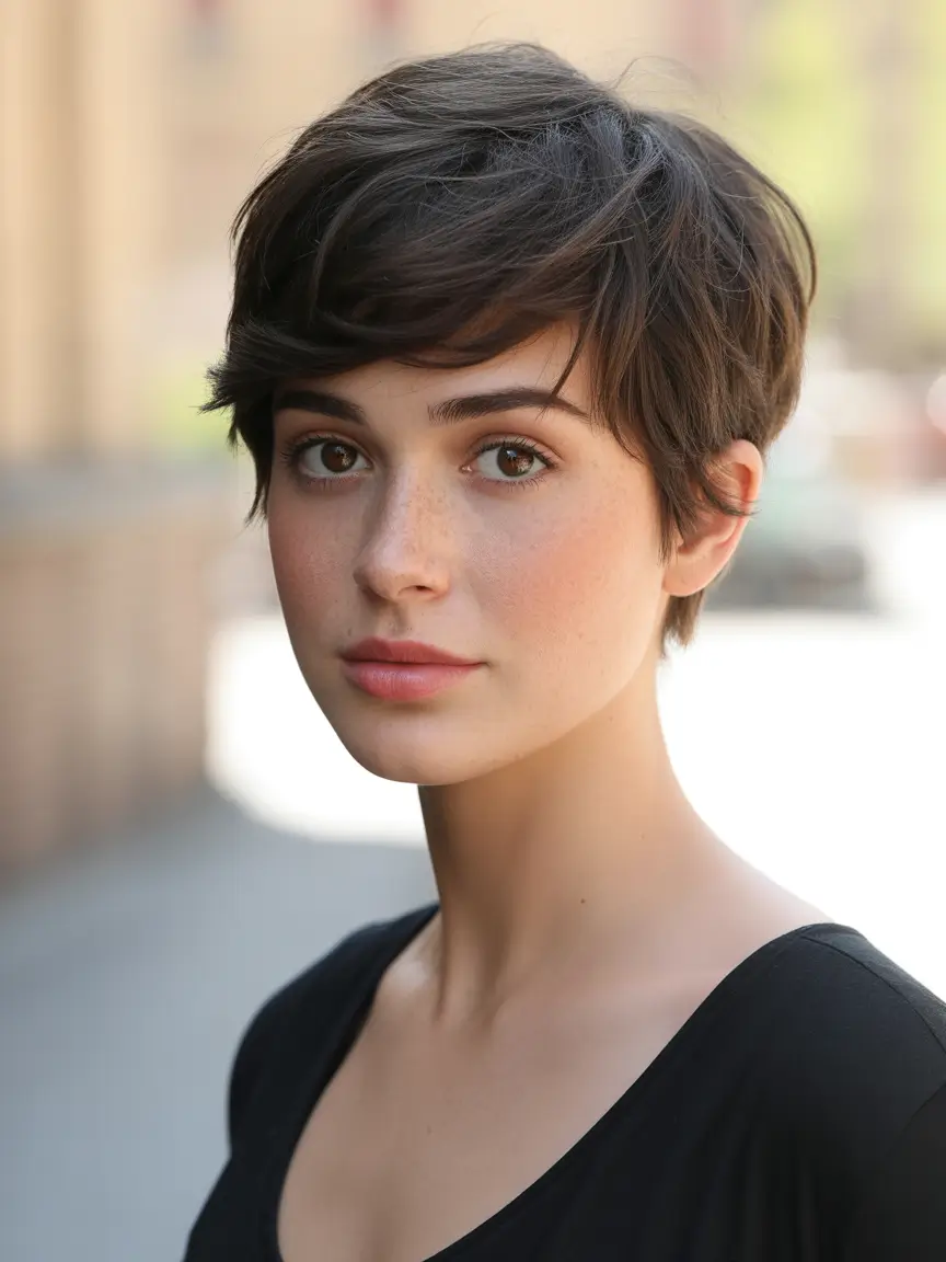 Chic Pixie Haircuts Winter 2025–2026 Inspiration Soft Chocolate Crop