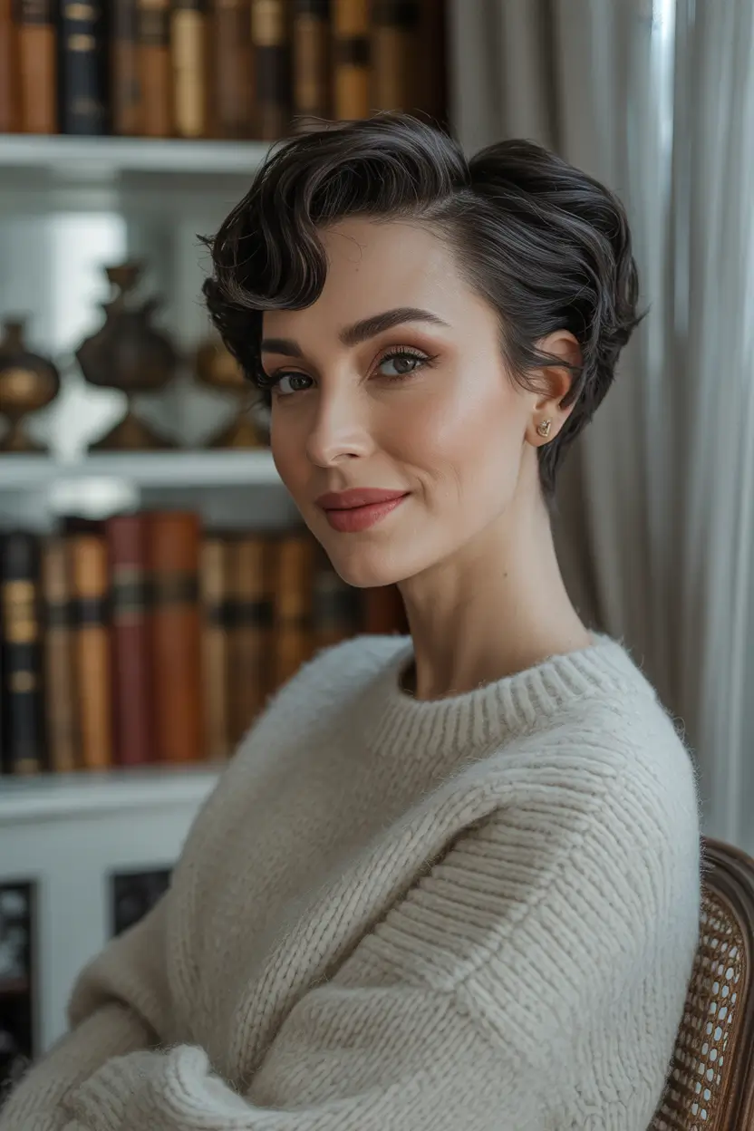 Chic Pixie Haircuts Winter 2025–2026 Inspiration Vintage-Inspired Curled Pixie