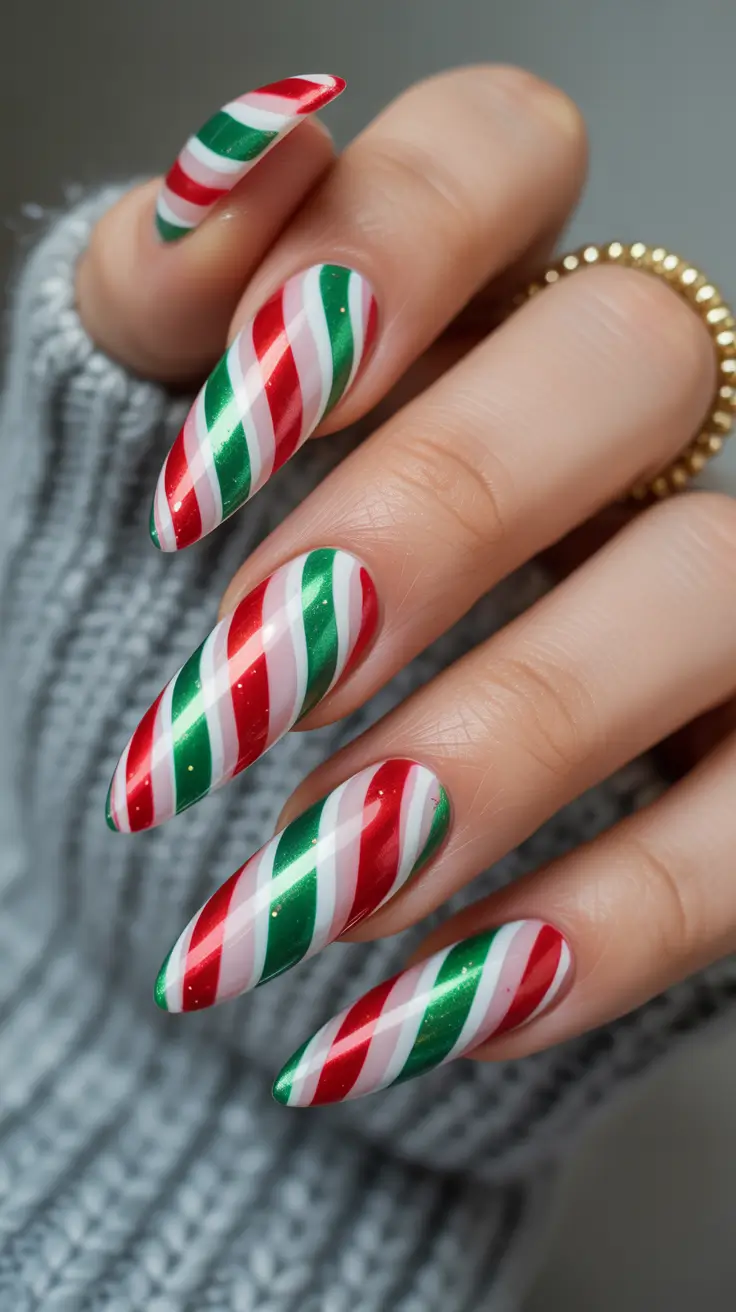 christmas-nails-acrylic-almond-peppermint
