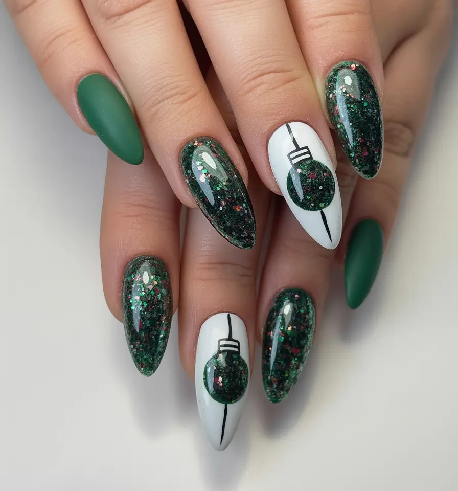 christmas-nails-acrylic-green-bauble
