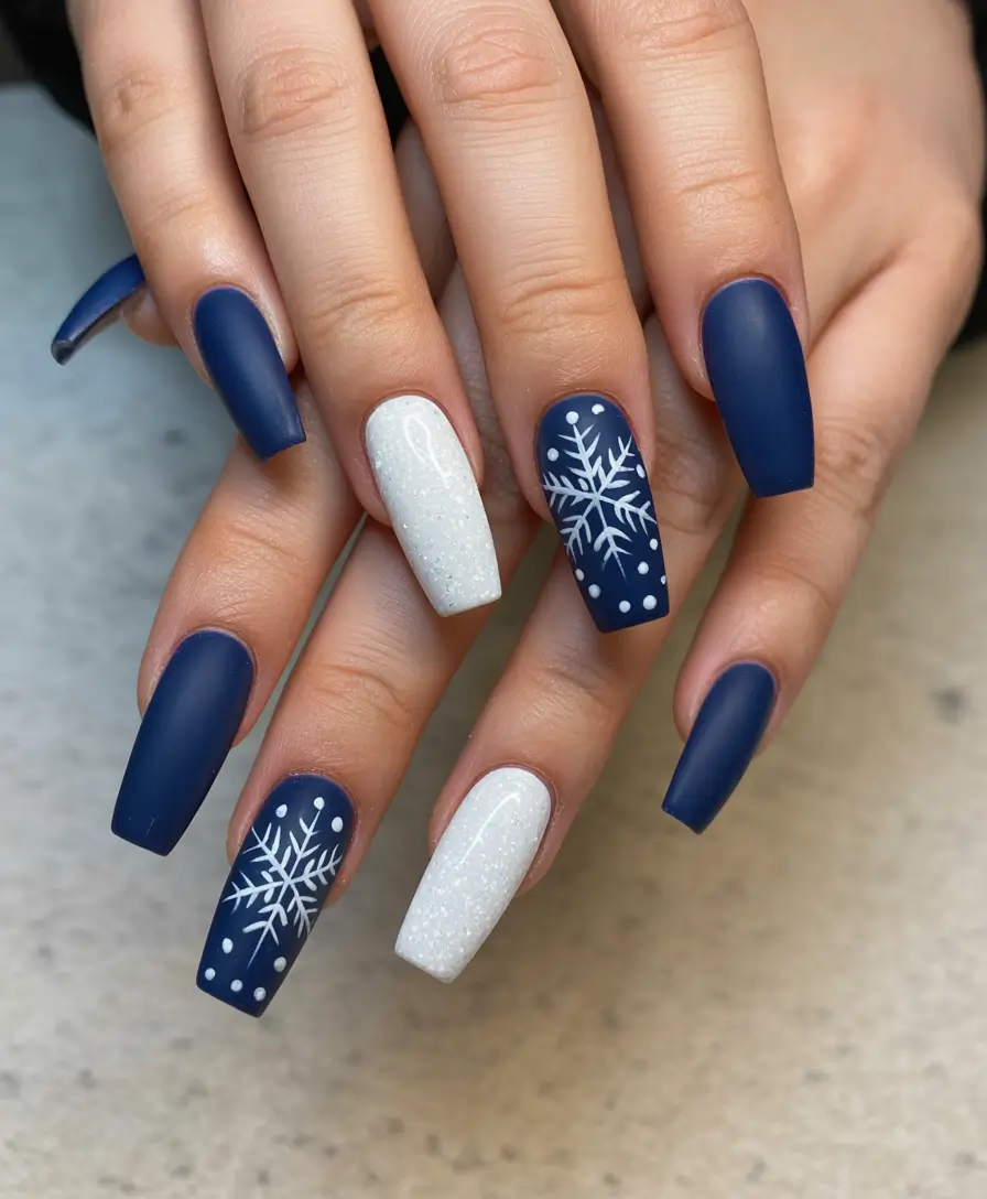 christmas-nails-acrylic-blue-snowflakes