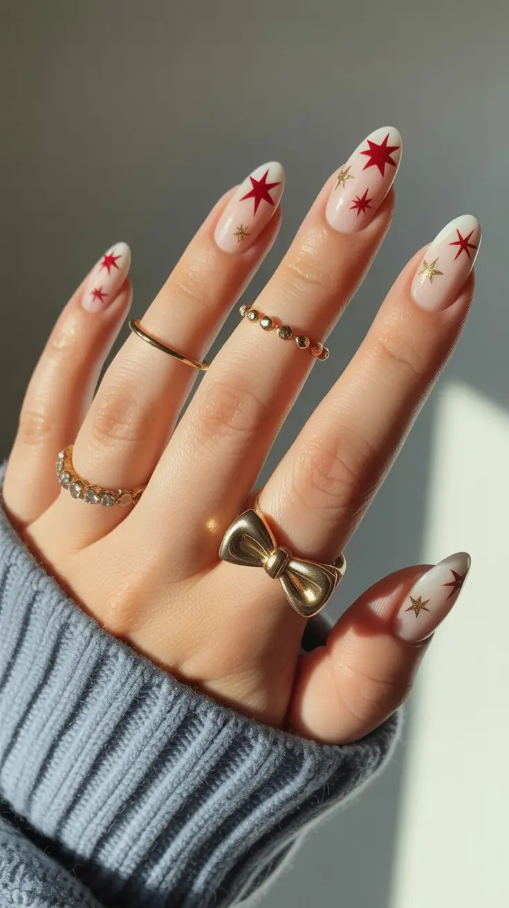 Christmas Nail Art 2025 Starry Minimalist Glow