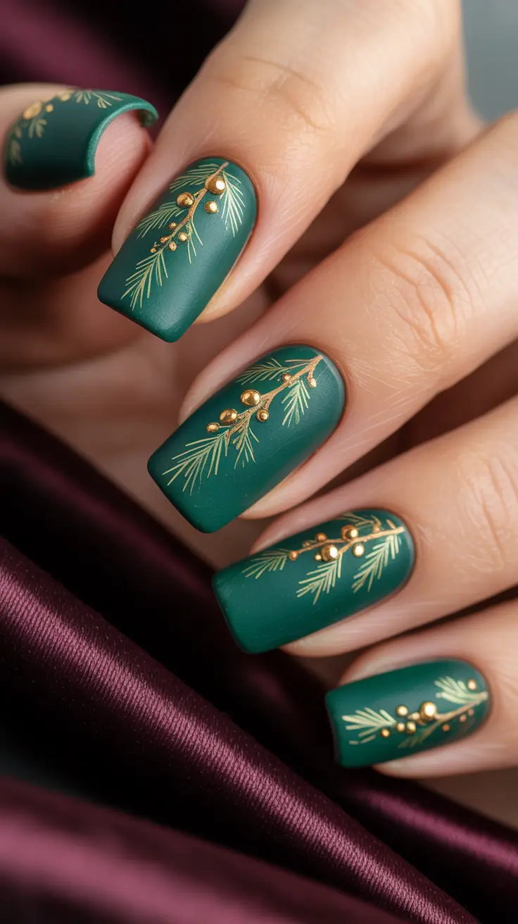 Christmas Nail Art 2025 Evergreen Elegance