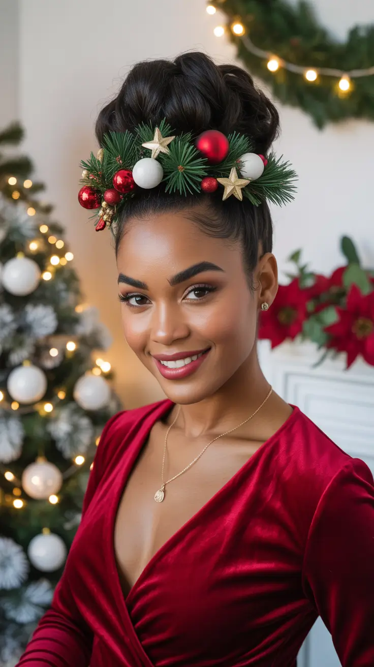 Christmas Party Hairstyles 2025 High Holiday Bun