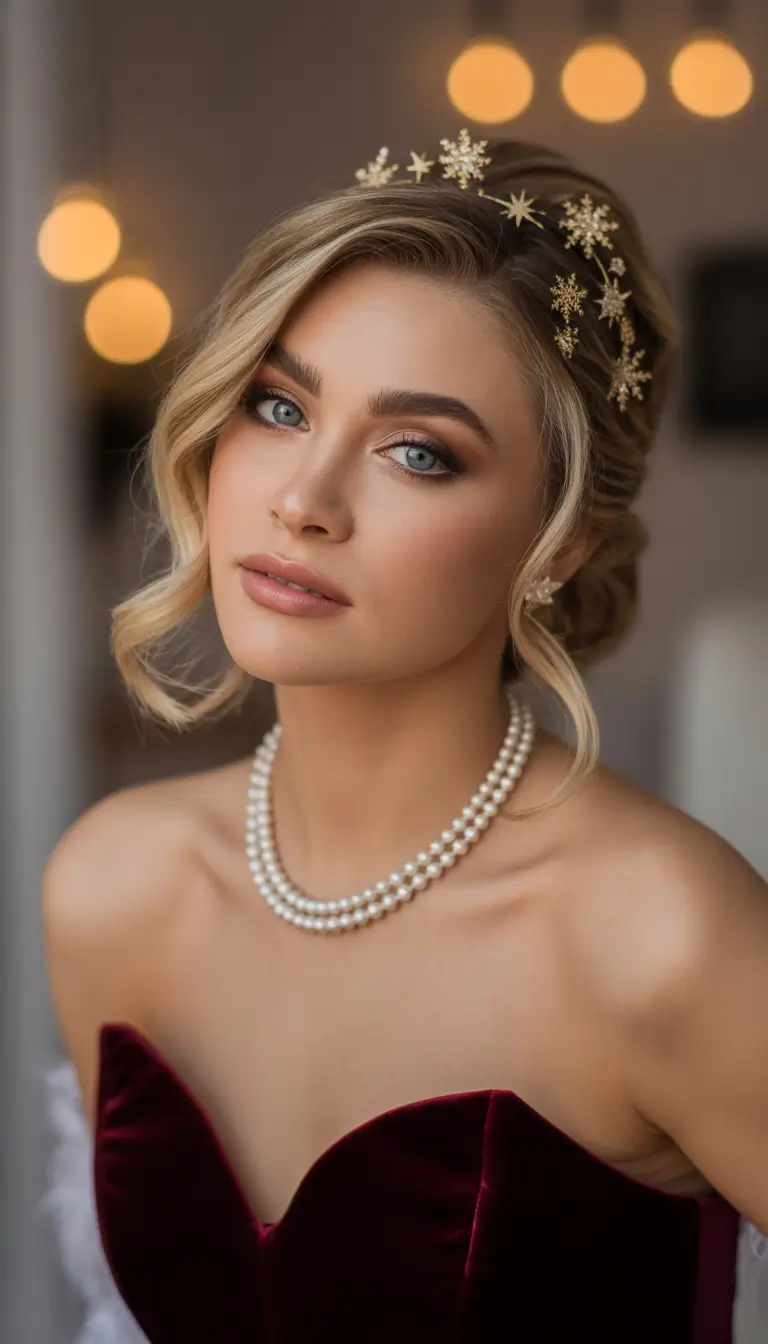 Christmas Party Hairstyles 2025 Hollywood Waves Star Crown