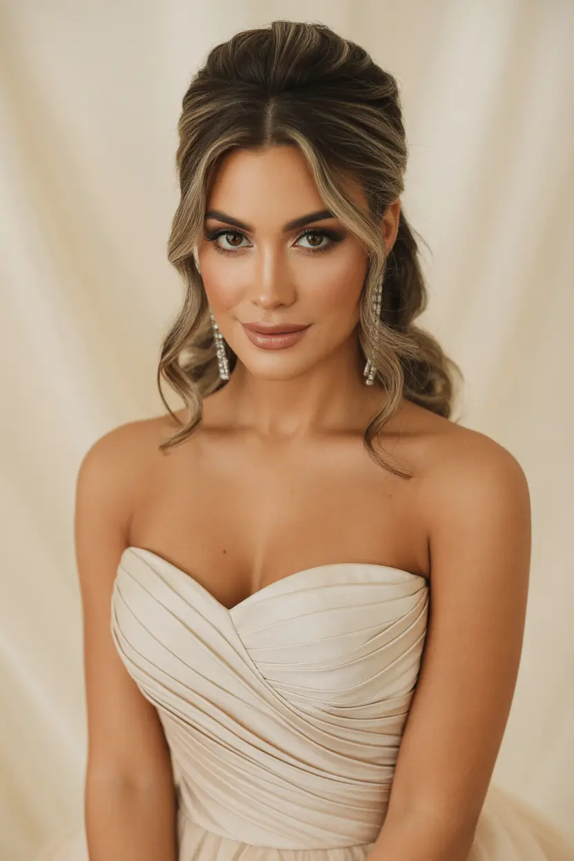 Christmas Party Hairstyles 2025 Half-Up Volume