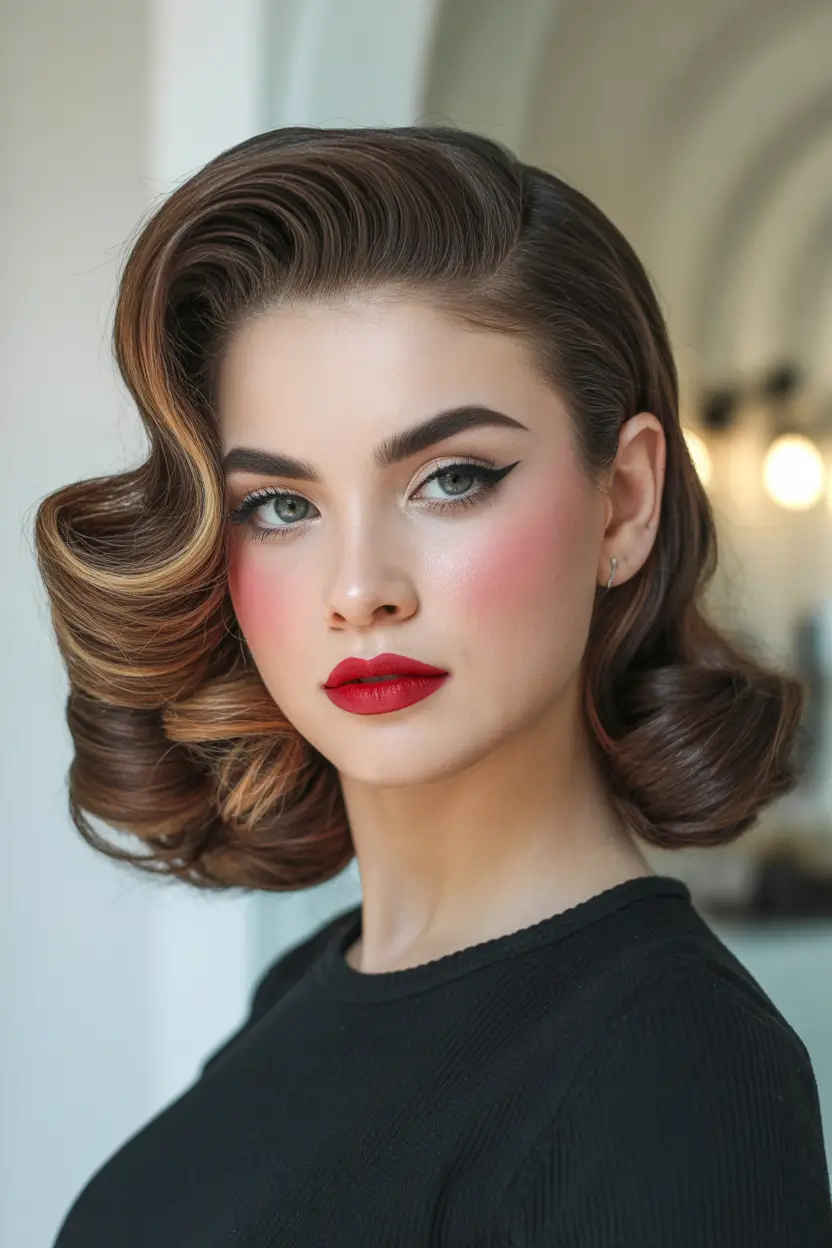 Christmas Party Hairstyles 2025 Modern Pin-Up Curls