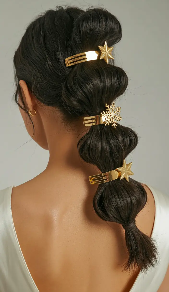 Christmas Party Hairstyles 2025 Star Bubble Ponytail