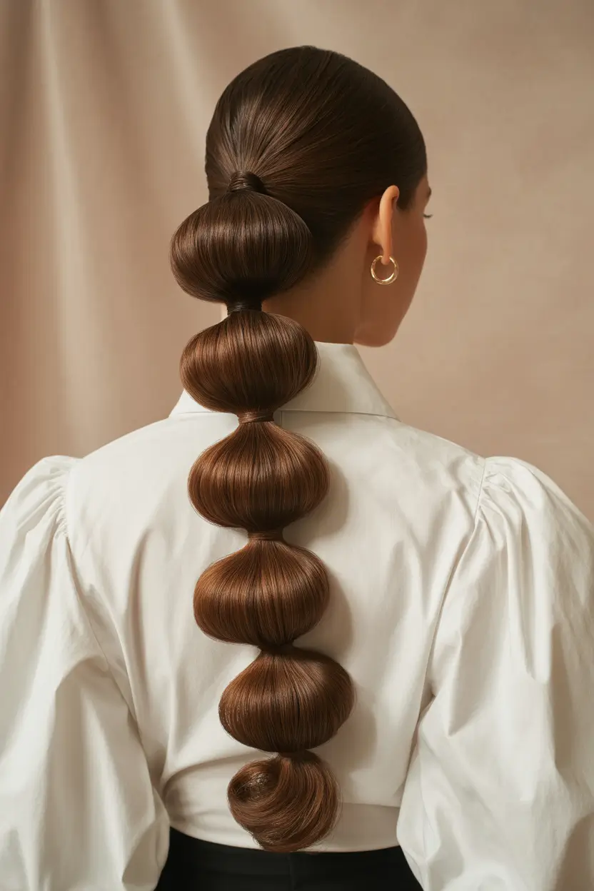 Cute Hairstyles for Winter 2025 2026 Bubble Ponytail