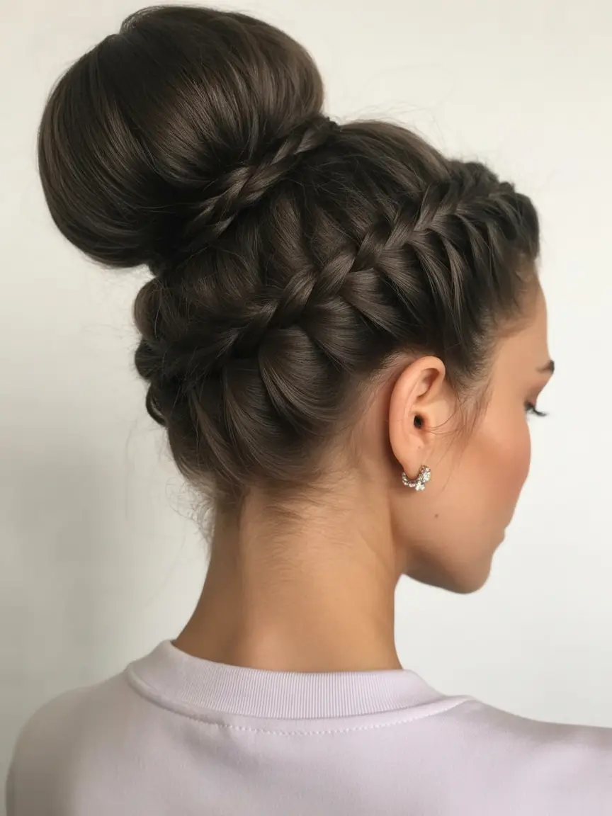 Cute Hairstyles for Winter 2025 2026 Braided Crown Bun