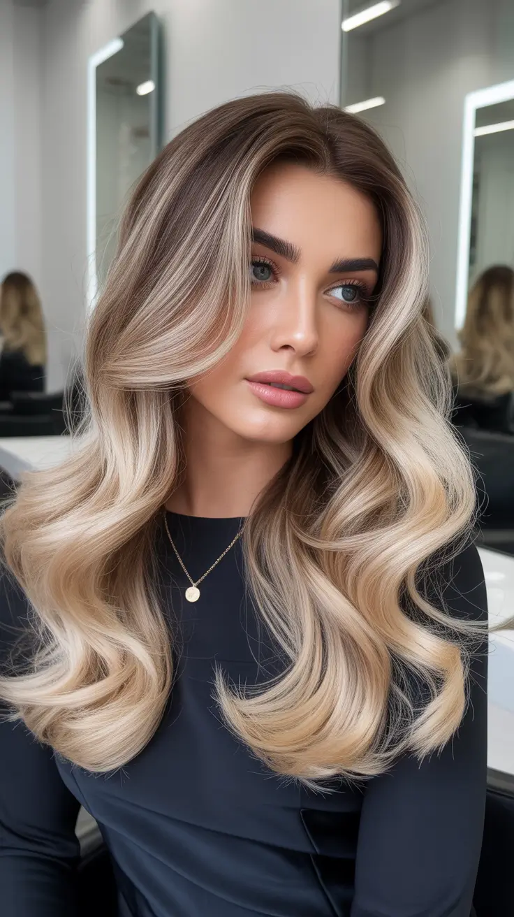 Cute Hairstyles for Winter 2025 2026 Soft Blonde Balayage Waves