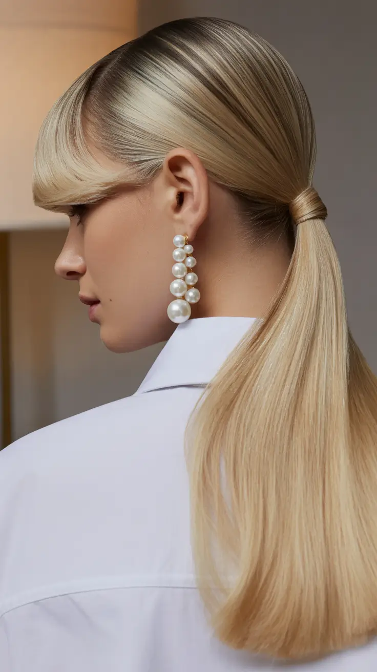 Cute Hairstyles for Winter 2025 2026 Pearl Ponytail