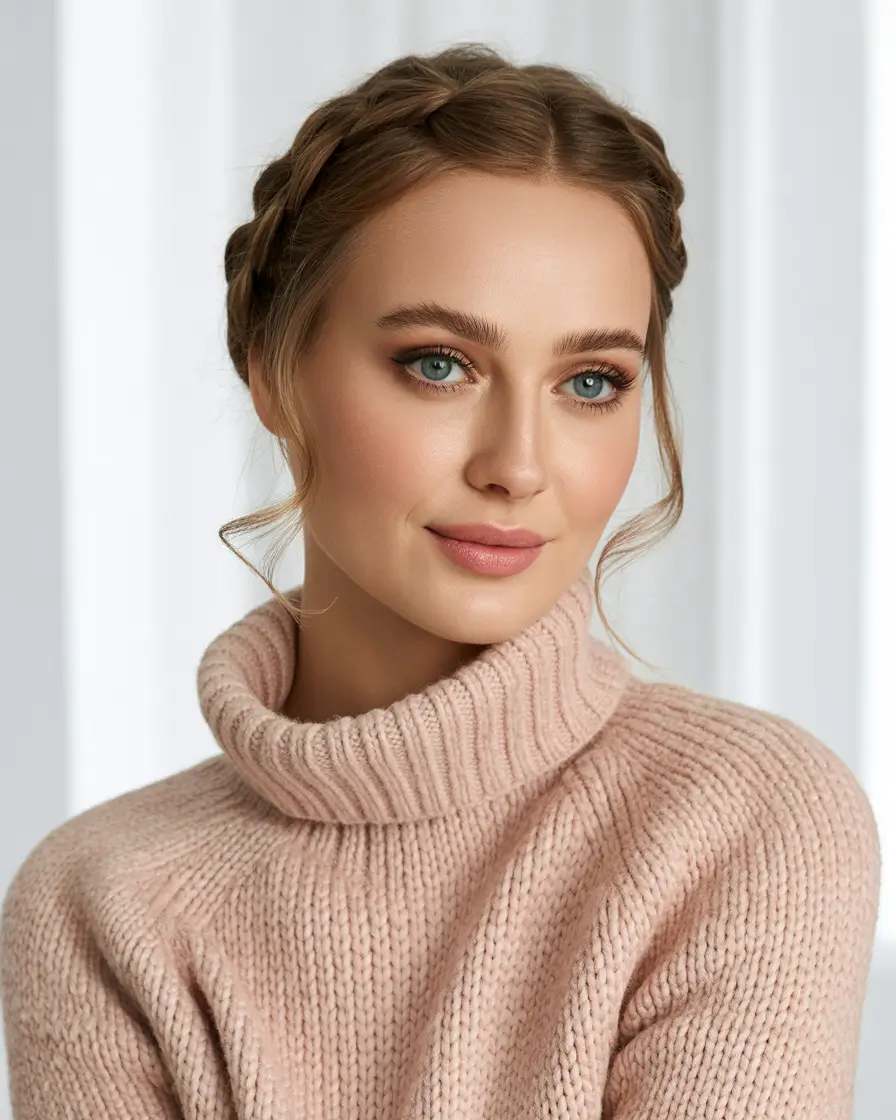 Cute Hairstyles for Winter 2025 2026 Cozy Crown Braid