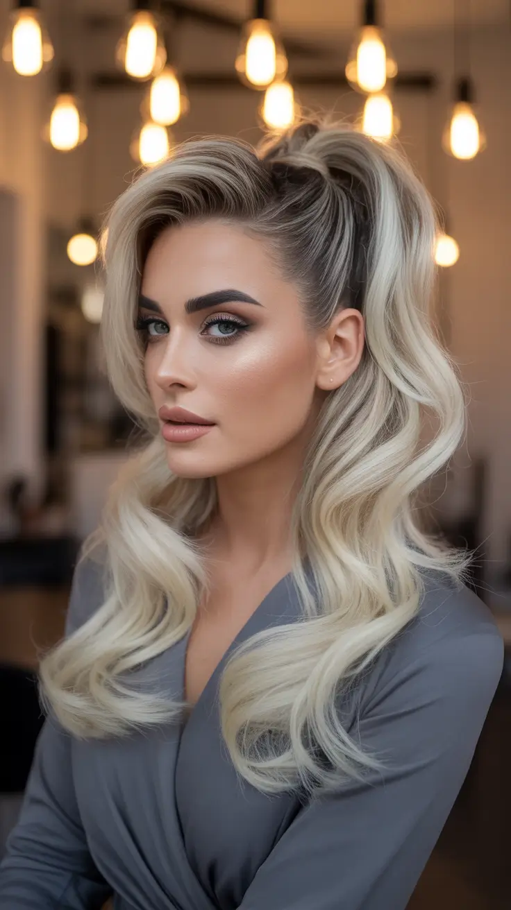 Cute Hairstyles for Winter 2025 2026 Voluminous Blonde Ponytail