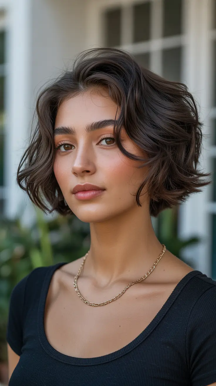Cute Winter Haircuts 2025–2026 Soft Layered Waves for Short Hair