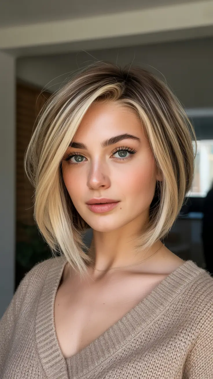 Cute Winter Haircuts 2025–2026 Blonde Layered Bob with Depth