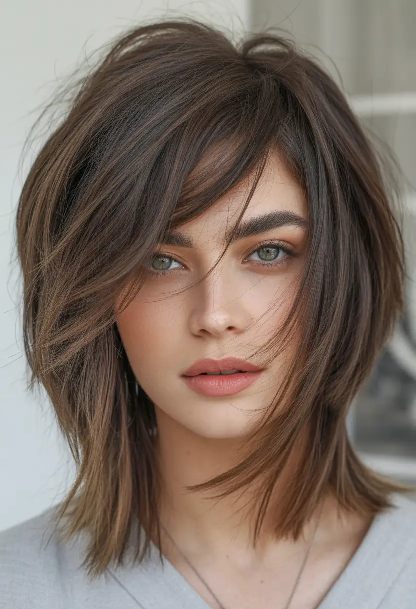 Cute Winter Haircuts 2025–2026 Wispy Shag Cut with Volume