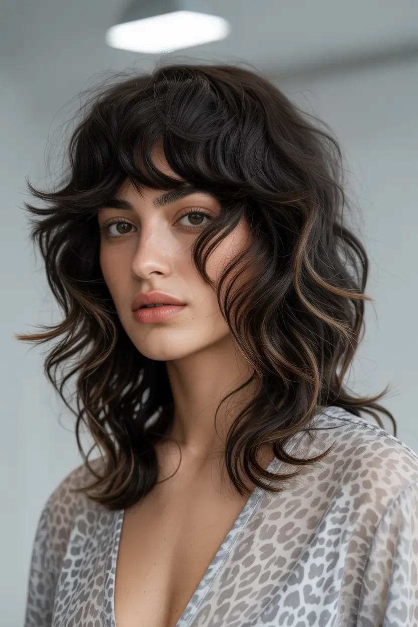 Cute Winter Haircuts 2025–2026 Shaggy Waves for Medium Length Hair