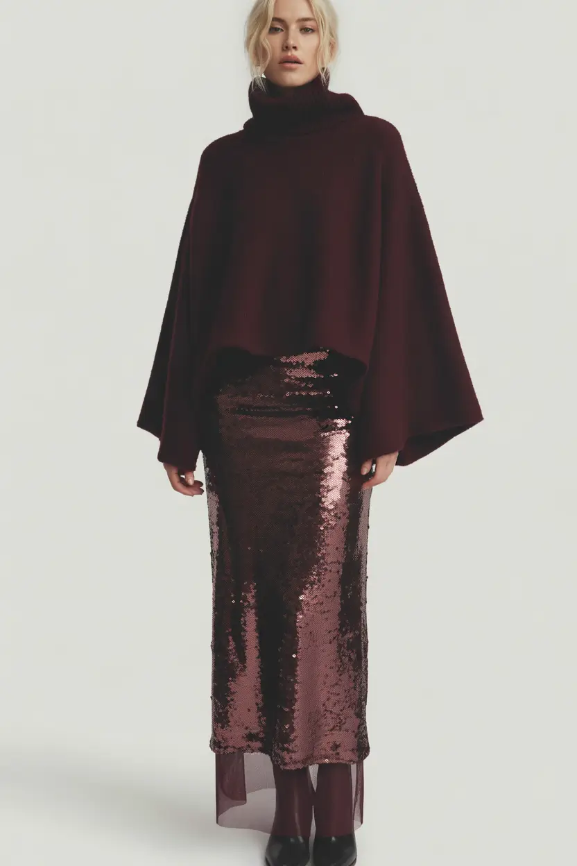 Fashion Christmas Party Outfit 2025 Burgundy Allure
