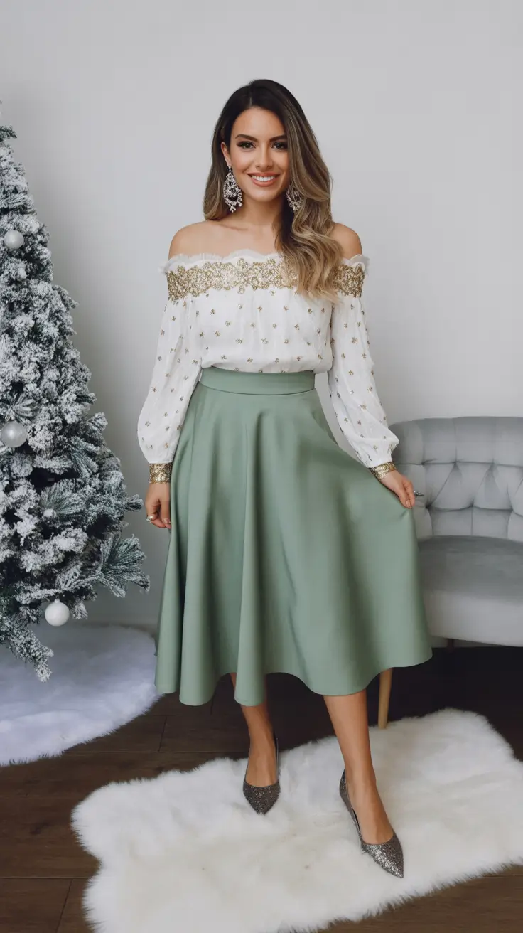 Fashion Christmas Party Outfit 2025 Winter Garden Charm