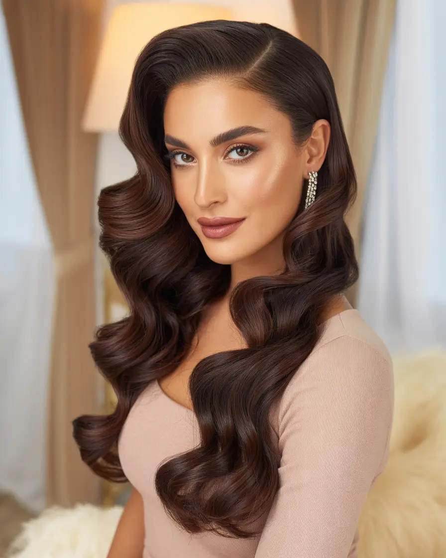 Formal Hairstyles Winter 2025–2026 Chocolate Retro Glam Waves