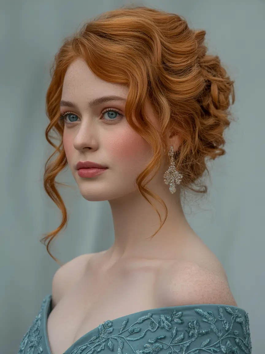 Formal Hairstyles Winter 2025–2026 Romantic Textured Red Updo