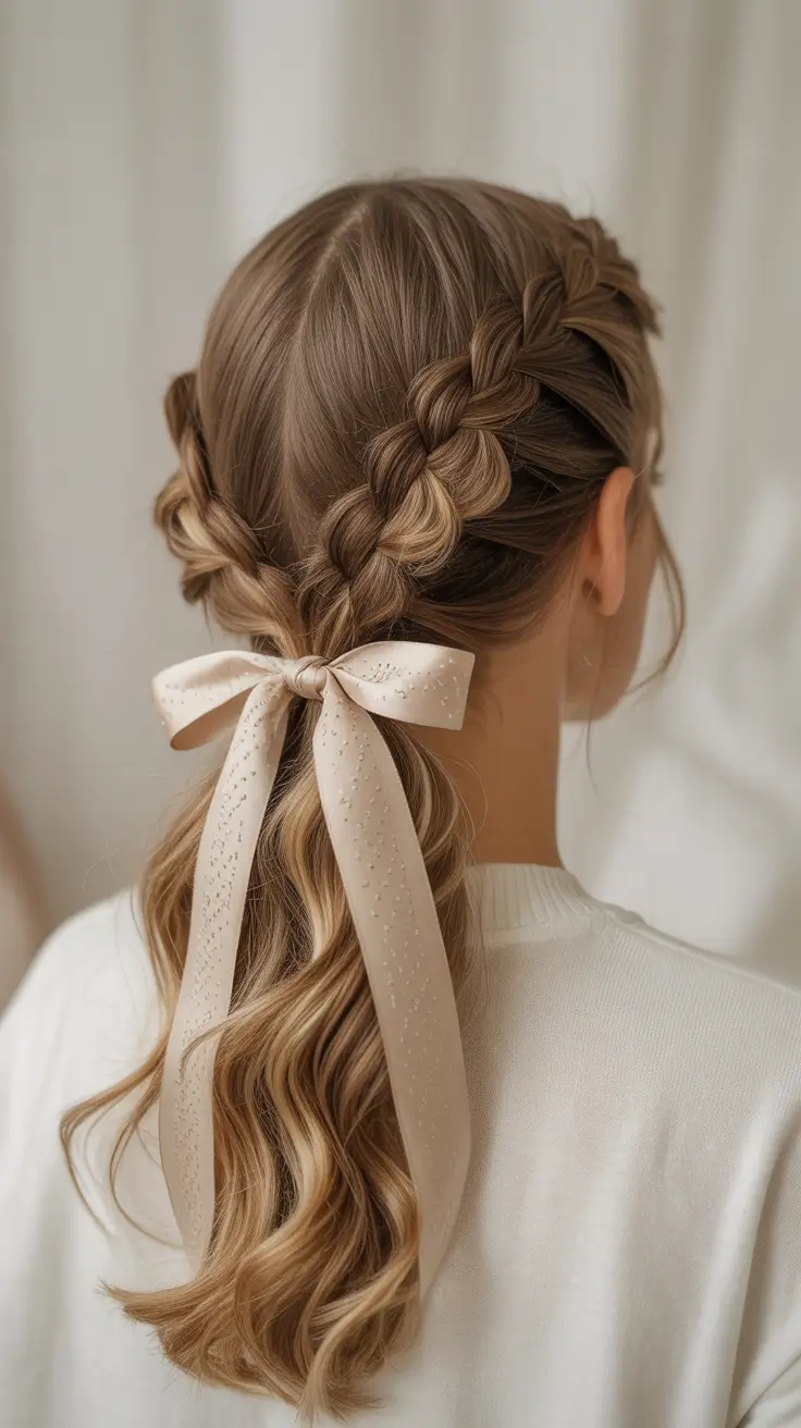 Formal Hairstyles Winter 2025–2026 Braided Ribbon Low Ponytail