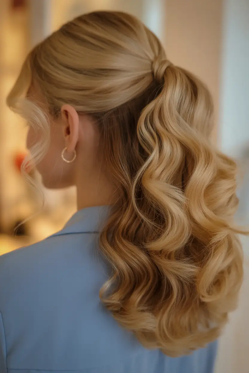 Formal Hairstyles Winter 2025–2026 Soft Retro Pony with Curved Bangs