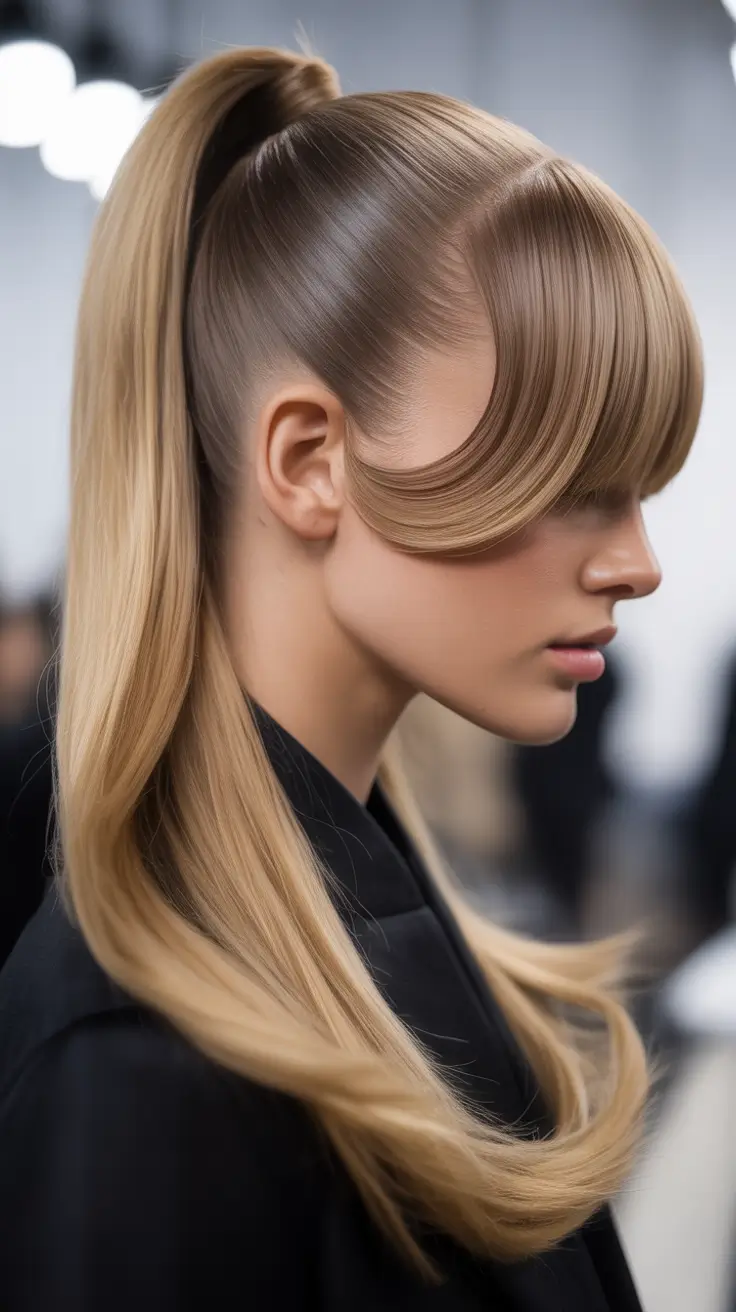 Formal Hairstyles Winter 2025–2026 Structured High Ponytail with Sculpted Bangs