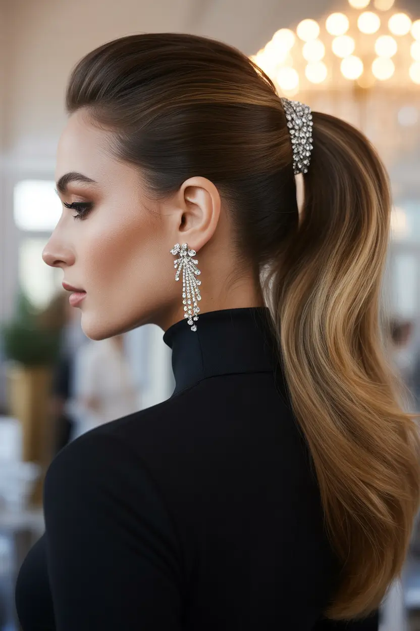 Formal Hairstyles Winter 2025–2026 Glamorous Sleek Ponytail