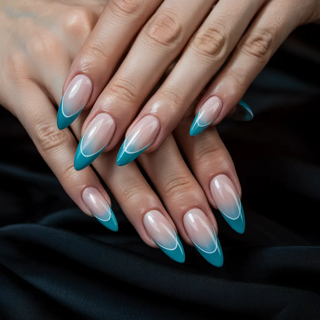 Fresh Nail Colors Winter 2025–2026 Arctic Blue French Revival