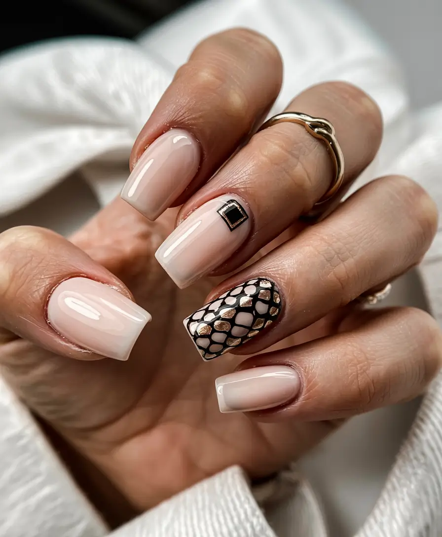 Fresh Nail Colors Winter 2025–2026 Ivory Glam with Net Detail
