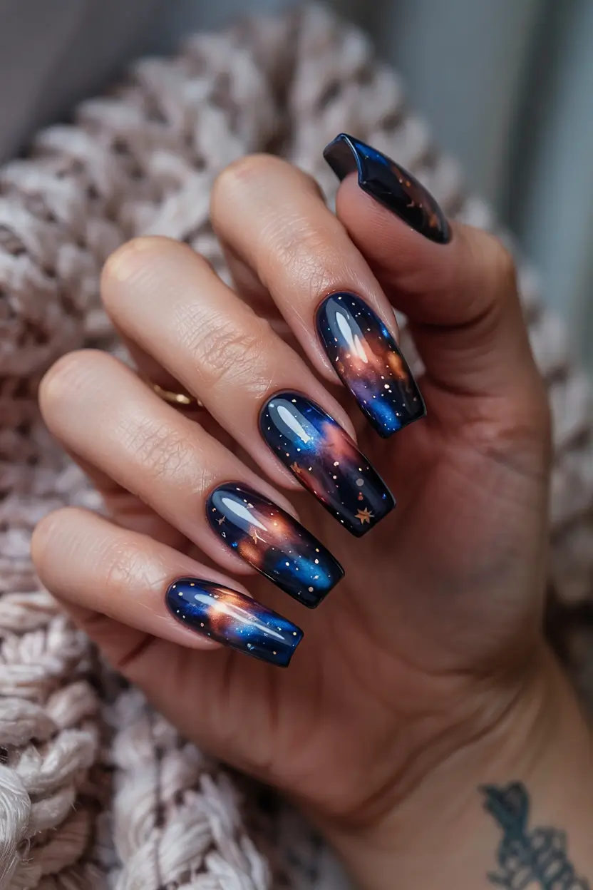Fresh Nail Colors Winter 2025–2026 Midnight Galaxy Dreams