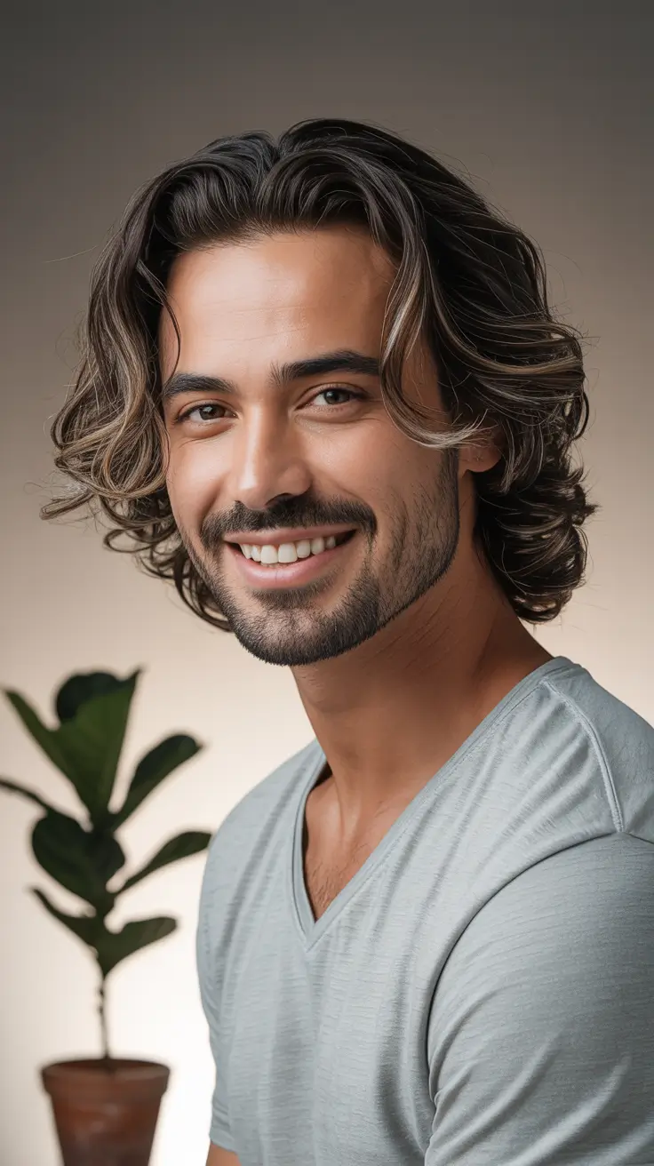 Haircuts Winter 2025–2026 Ideas for Men Shoulder-Length Waves