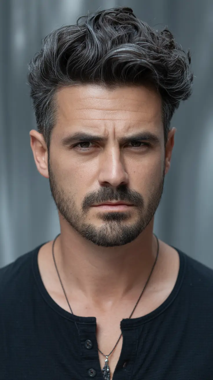 Haircuts Winter 2025–2026 Ideas for Men Silver-Touched Waves