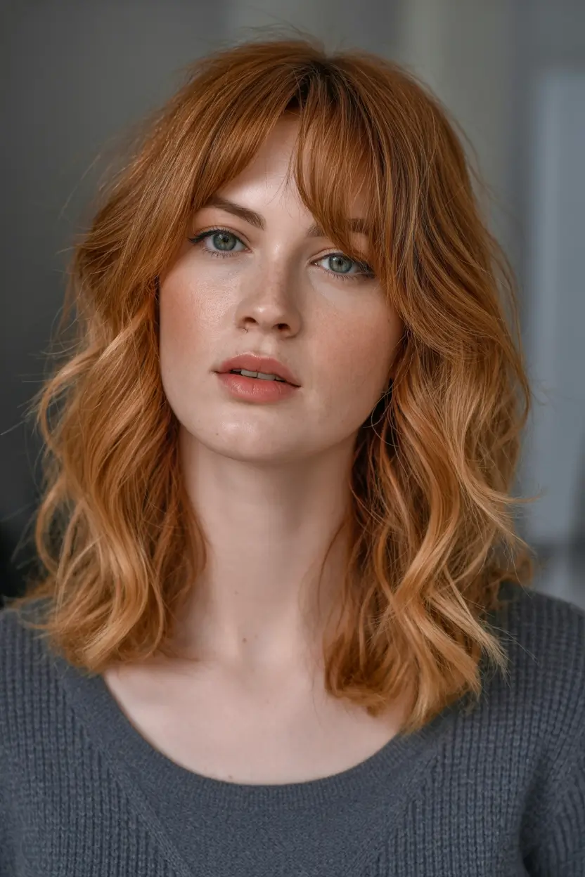 Highlighted Hair Colors for Winter 2025–2026 Auburn Waves