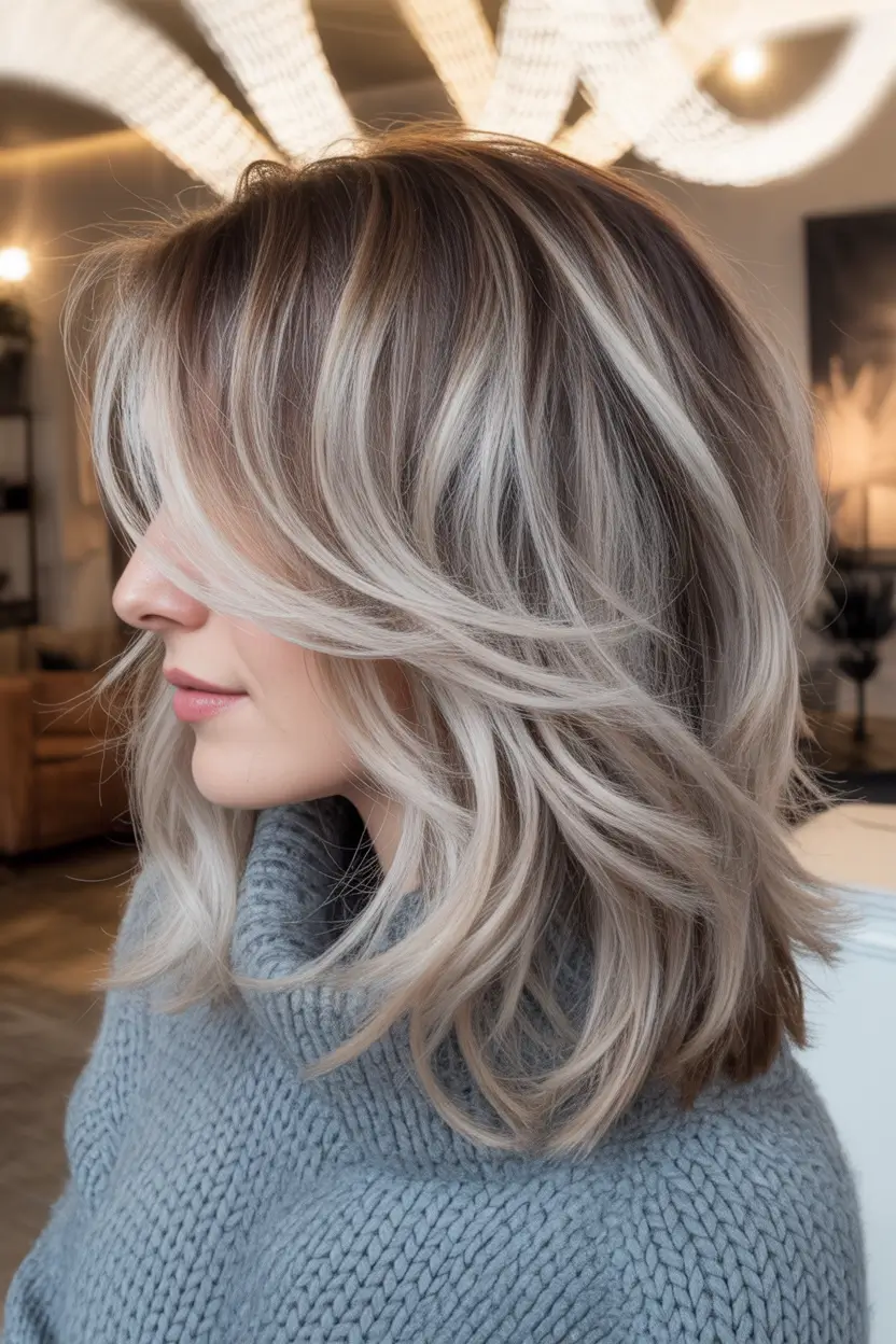 Highlighted Hair Colors for Winter 2025–2026 Platinum Dark Roots
