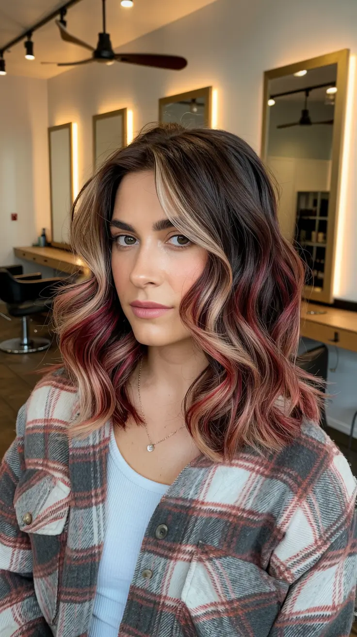 Highlighted Hair Colors for Winter 2025–2026 Rose Gold Chocolate