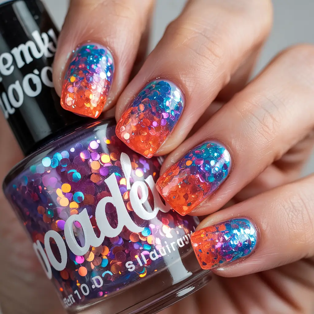 Modern Acrylic Nails Winter 2025–2026 Bright Confetti Fun
