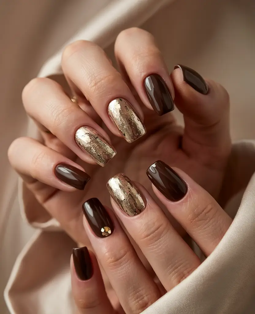 Modern Dark Nail Inspo Winter 2025–2026 Bronzed Espresso Glam