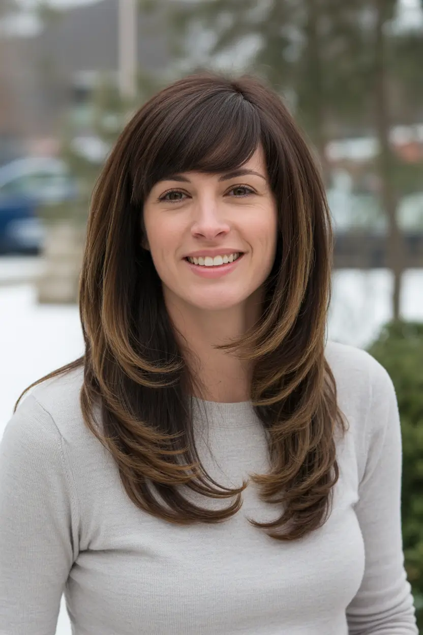 Modern Winter Haircuts Guide 2025–2026 Classic Side-Swept Long Layers