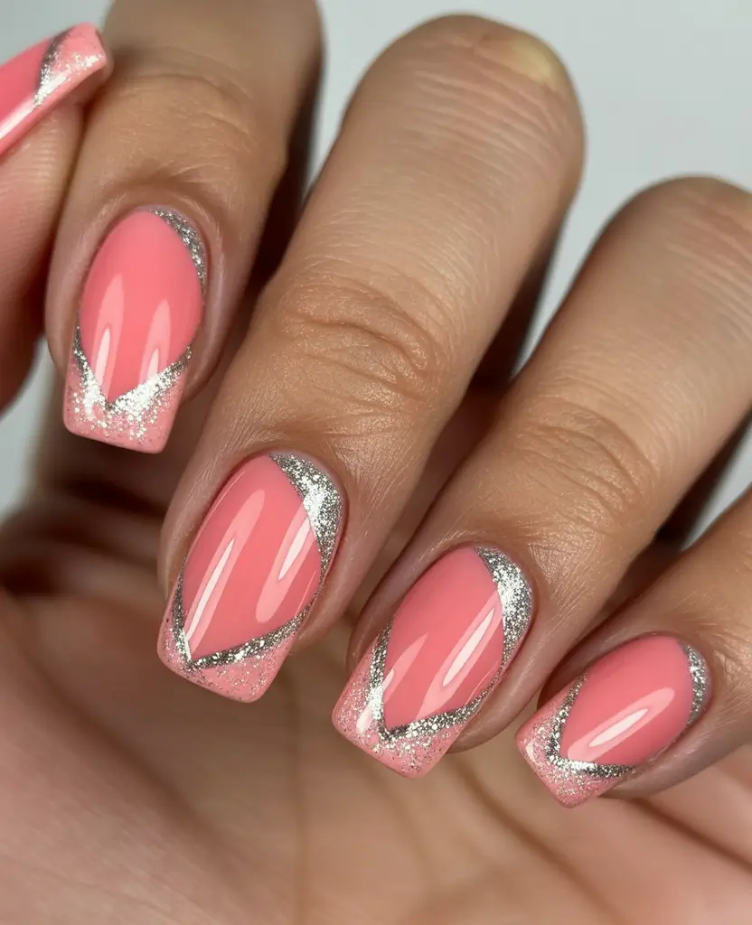 Pink Winter Nails 2025–2026 Frosted Edge Glam
