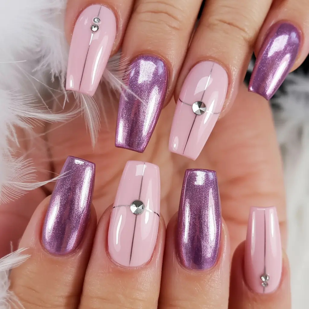 Pink Winter Nails 2025–2026 Icy Pink Chrome Shine