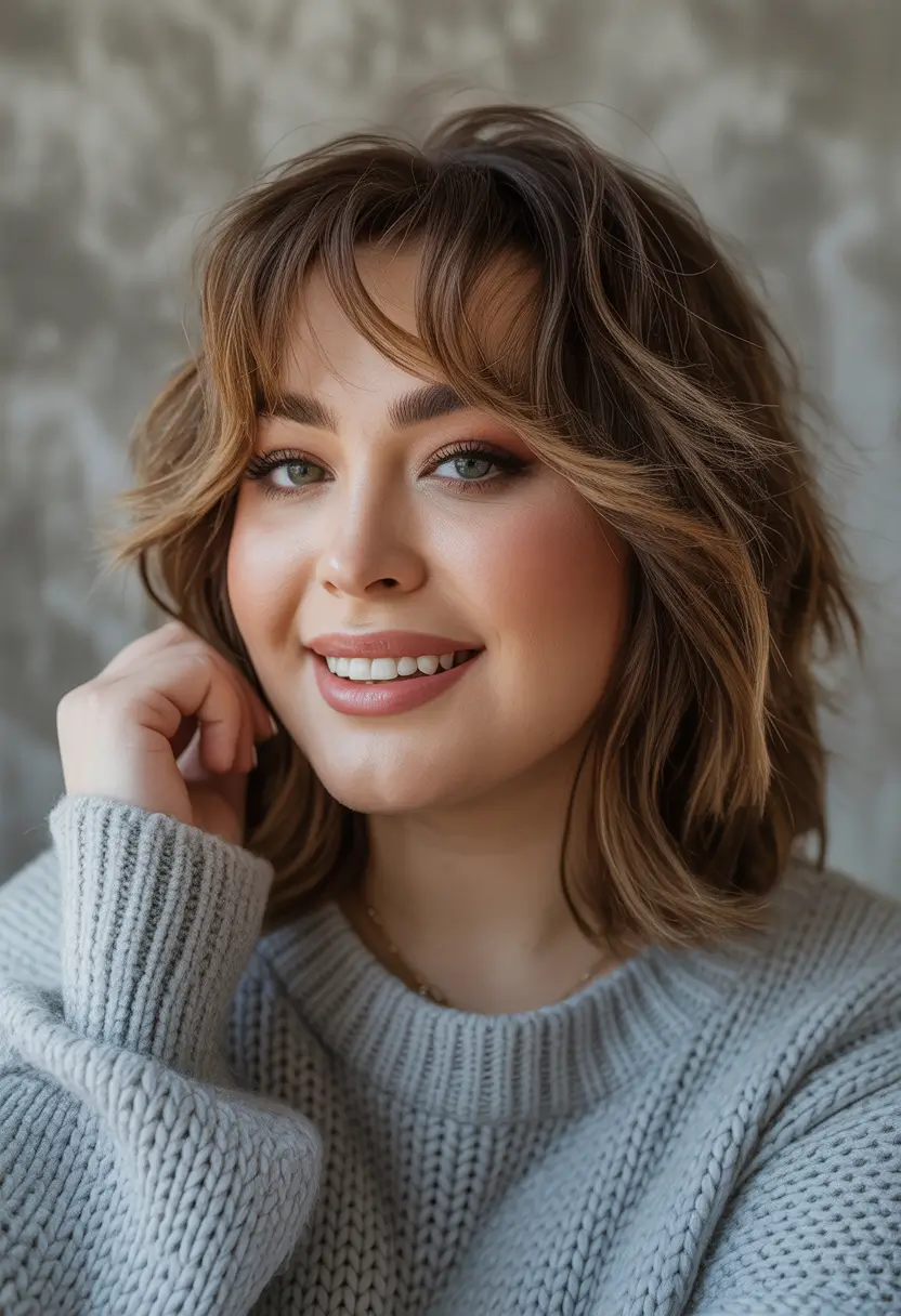 Plus Size Haircuts Winter 2025–2026 Shaggy Textured Lob